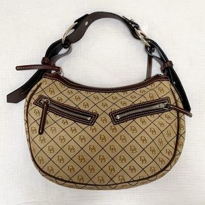 Dooney & Bourke Beige and Dark Brown Shoulder Bag